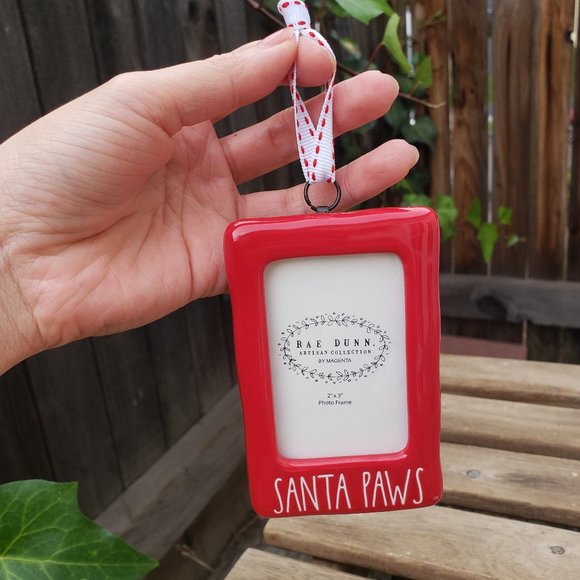 Rae Dunn SANTA PAWS Picture Frame Ornament NEW! - Picture 2 of 6